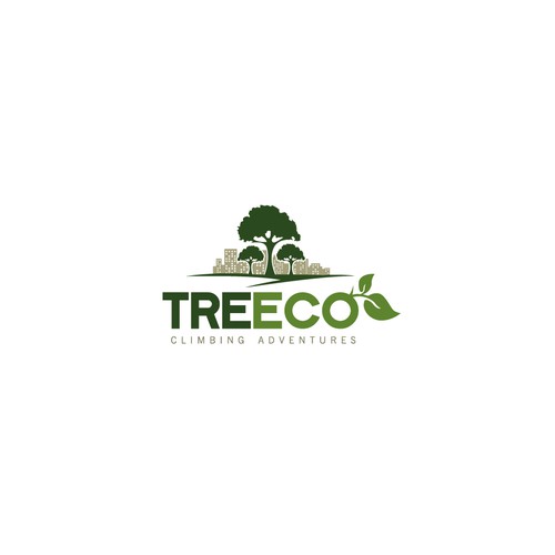 Логотип для городского отдыха дерево восхождение - экологически чистом, связь, спокойствие, освобождая
