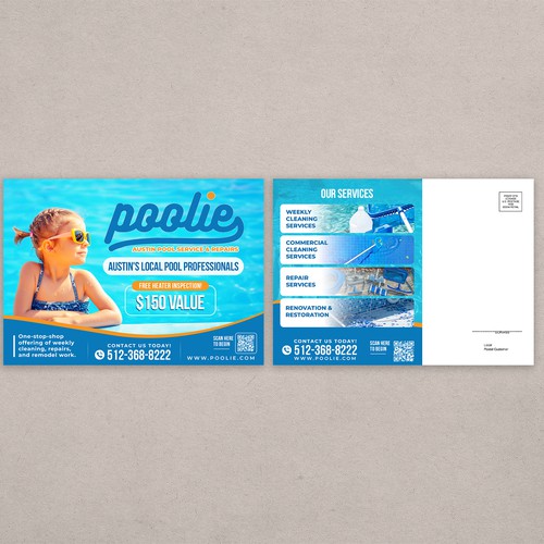 Direct Mailers for Pool Service Company Postcard