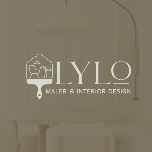 a hip logo for a painter and interior design merger