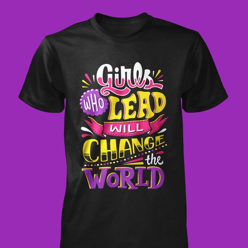 99NONPROFITS WINNER: Typography T-Shirt Design For Leading Ladies Organization