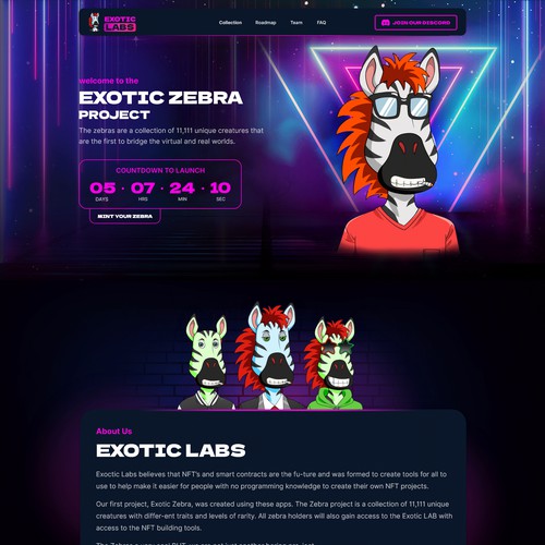  Exotic Zebra home page design