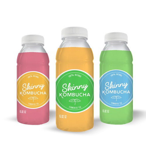Colourful packaging for Skinny Kombucha