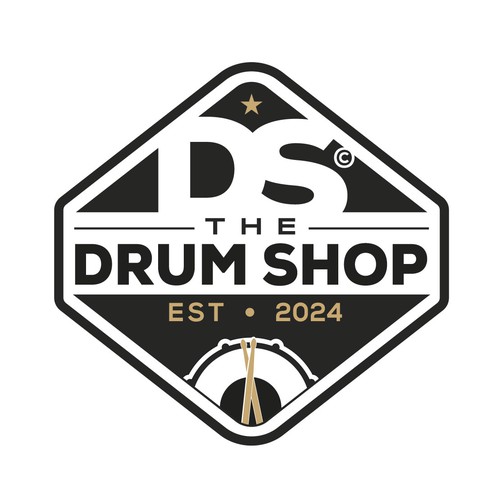 Modern yet classic logo for The Drum Shop
