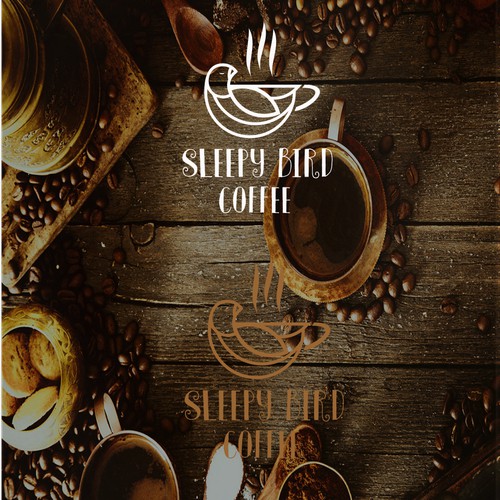 elegant logo for sleep bird coffee