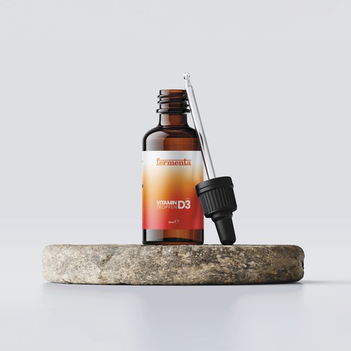 Fermenta Vitamin D3_Bottle label design