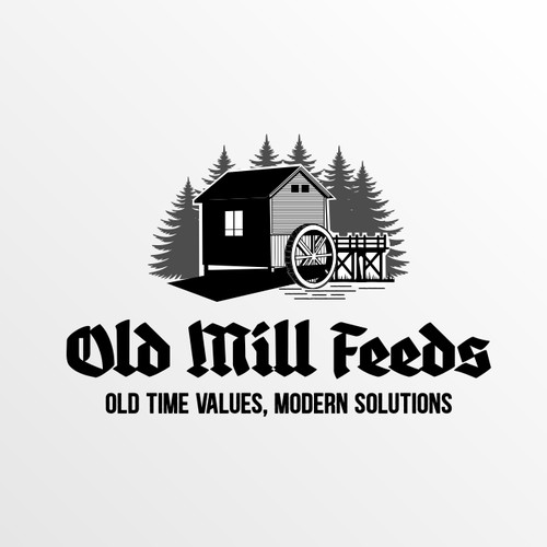 Old Mill Feeds Logo Design