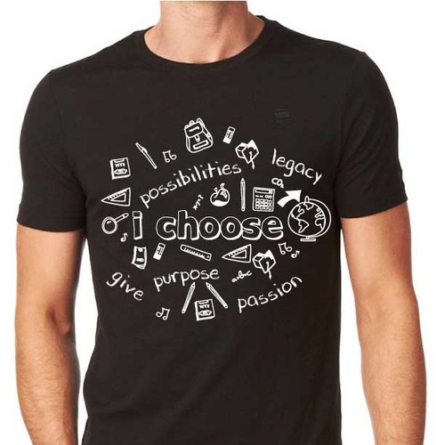 T-shirt design for education supporting charity