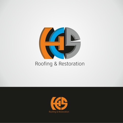 Create a cool, new, innovative logo for HCS Roofing and Restoration