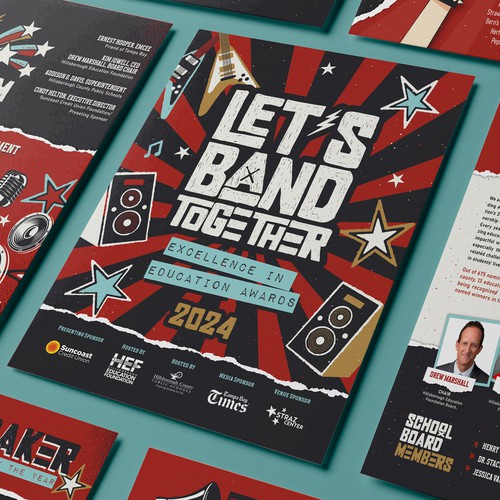 Excellence in Education Awards: Glam Rock-Themed Booklet Design