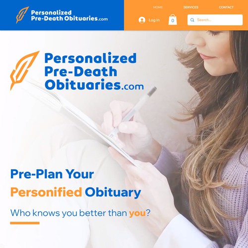 Wix Portfolio website design for Obituaries online.