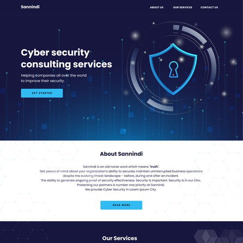 landing page for Security Consulting Services