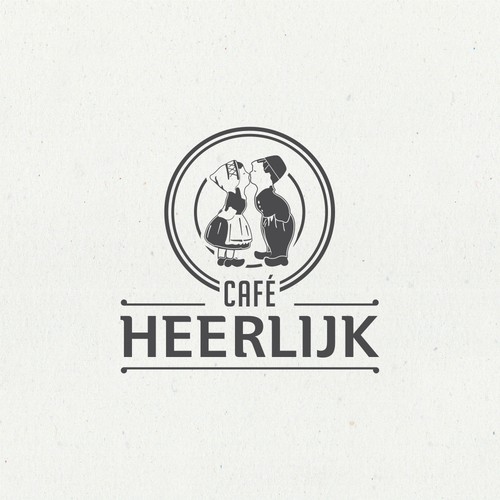 Nostalgic logo for Cafe Heerlijk