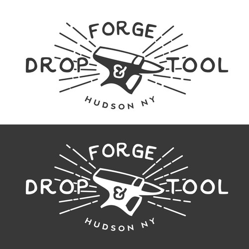 Create an eye catching logo for an arts organization with an industrial name: Drop Forge & Tool!