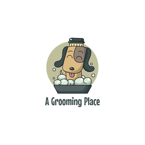 Logo for a dog grooming company