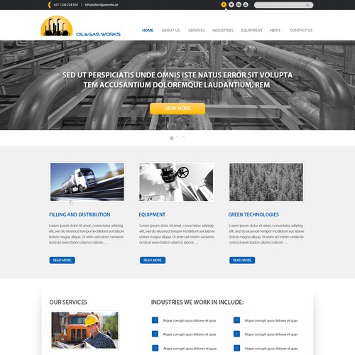 Website design for an industrial gases plant