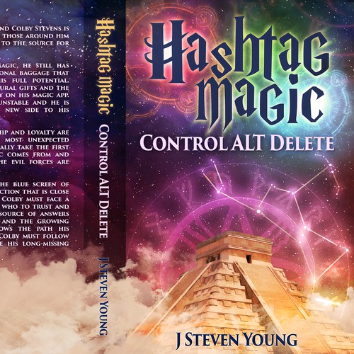 Create a captivating Fantasy Book cover For Hashtag Magic