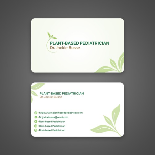 Business card concept for Plant based pediatrician