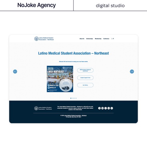 A modern Squarespace website for LMSA by NoJoke Agency
