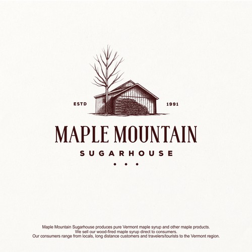 Create a logo for a Vermont Maple Syrup producer that captures this pure, natural & tasty sweetener