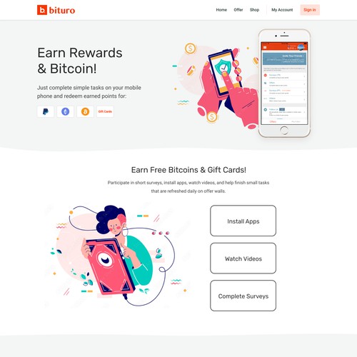 Rewards web application website