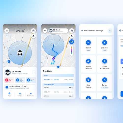 Modern and Stylish GPS Tracking Application