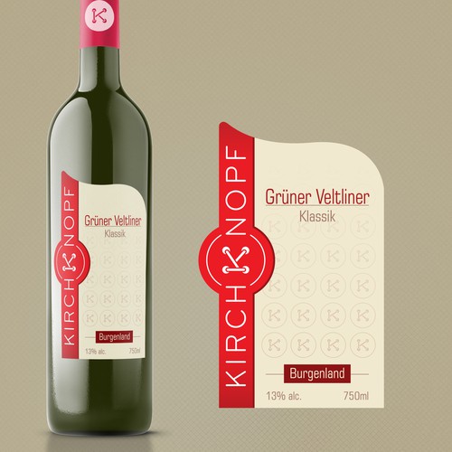 Create modern wine label with existing logo