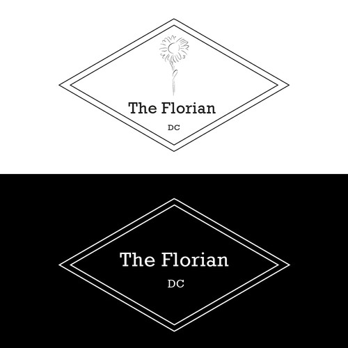 Italian style typography and geometric shapes with the national flower of Italy