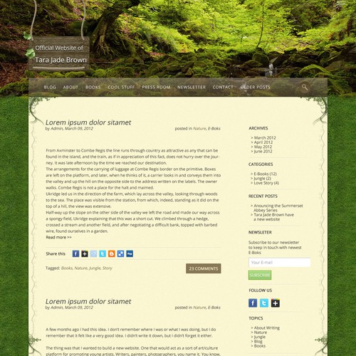 Design webpage for SF- and fantasy- book author TJBrown!