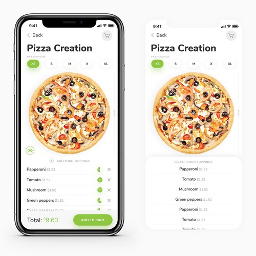 App design for PizaNow