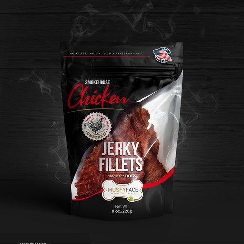 Black Luxury Dog Jerky package design