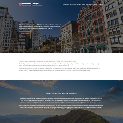 Squarespace Website For Philanthropy Business Consulting.