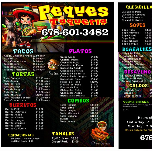 Menu layout