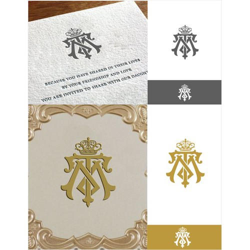 Royal style monogram wedding logo