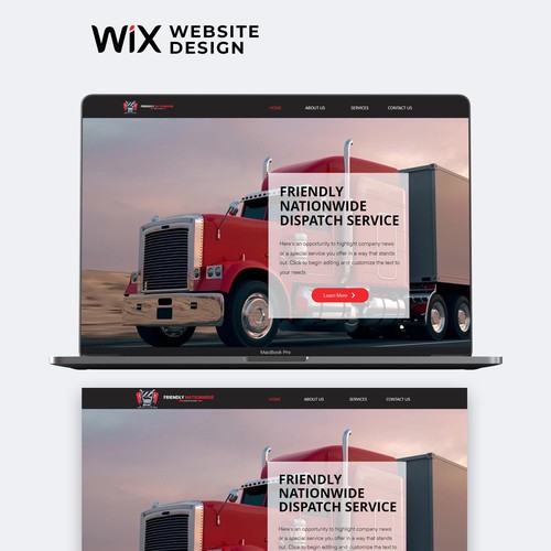 Wix Website Design for Trucking Company