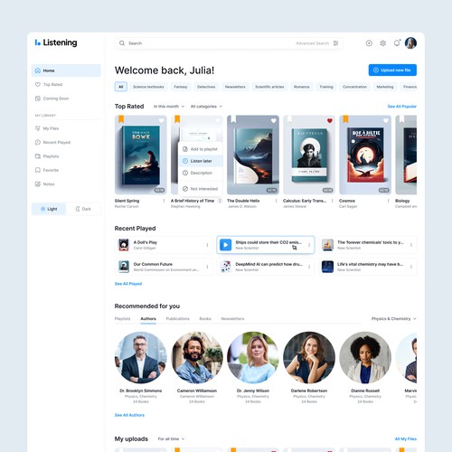  Web App Redesign - Discovery Platform for Listening to Content.
