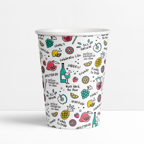 Fun sangria drinking cup design