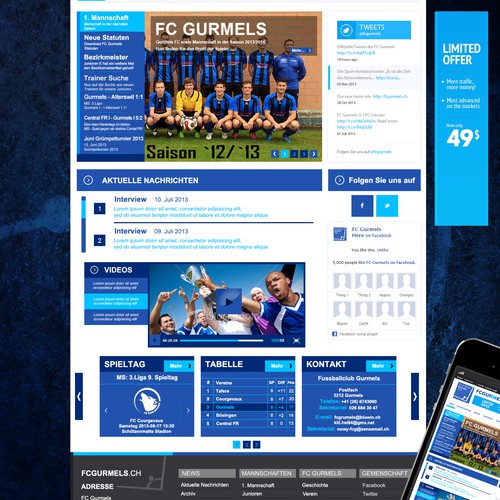 Help FC Gurmels with a new website design