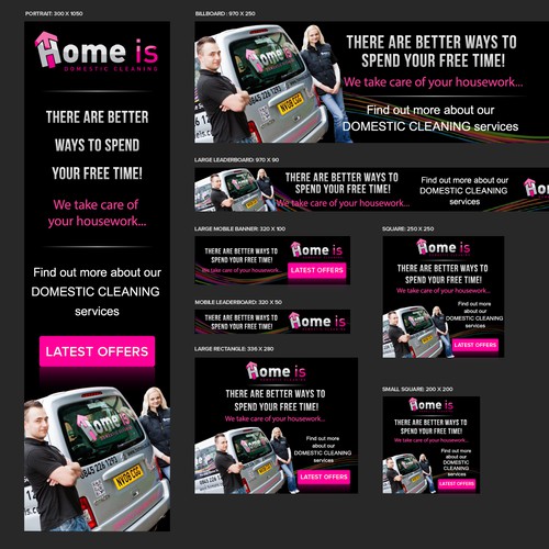 Banner ads for a Home Services company