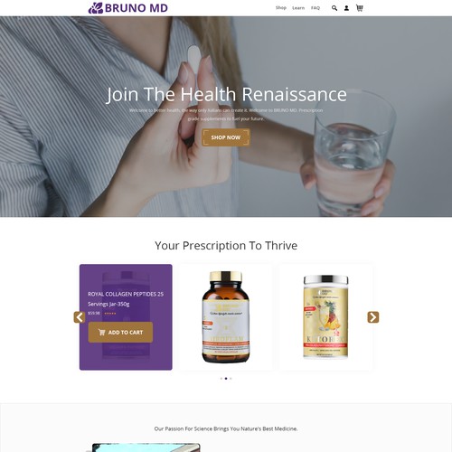 BrunoMD Landing Page - Luxury Supplements ;-)