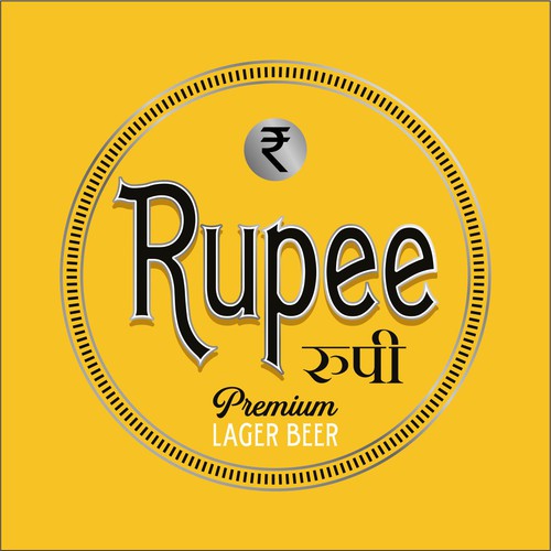 logo concept for rupee lager beer