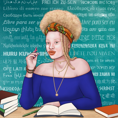 Albino Student Illustration