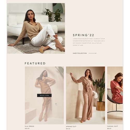 Homepage design for a evolving the apparel industry