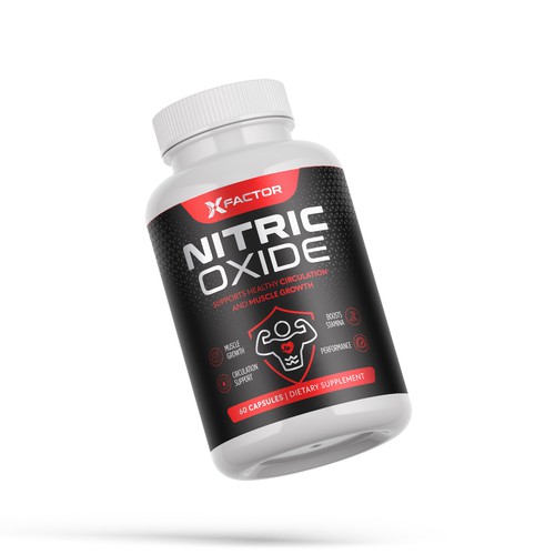 Nitric Oxide Supplement Label Design – Modern & Energetic Fitness Branding