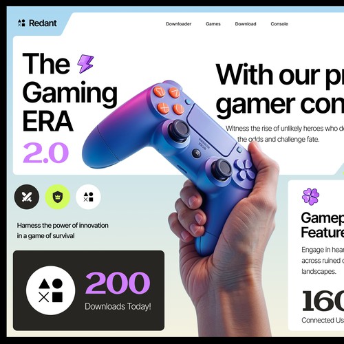 Gaming Controller Landing Page