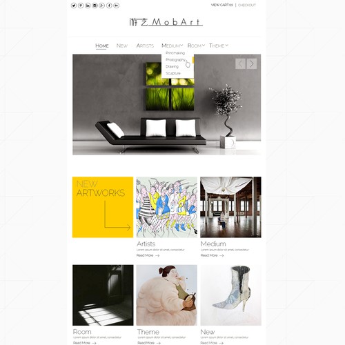 Create a modern and easy-to-navigate affordable art sales platform for MobArt
