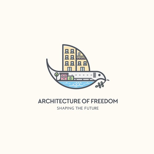 Playful,  minimalist and modernlogo for Architecture of Freedom