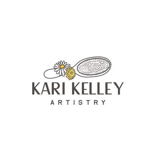 Adorable logo design for a professional hair and makeup artist with a custom created typography