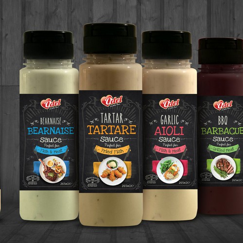 Odel Sauce Range Label