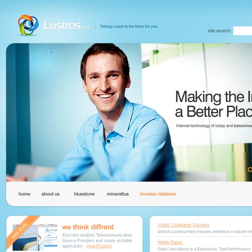 New website design wanted for Lustros Inc. www.lustros.com