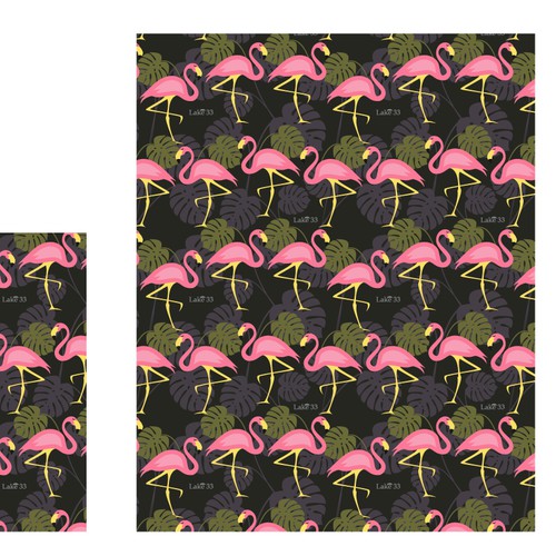 Fabric Pattern Design Easy Concept Textile Modern Flamingo Beach